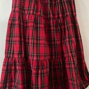 J. Crew Red Plaid A-Line Skirt